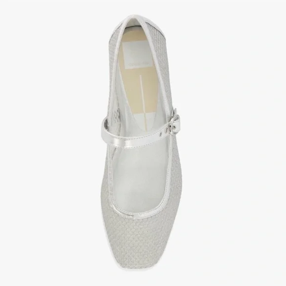 Dolce Vita Rodni Mesh Mary Jane Ballerina Flats in Silver 8 - Picture 2 of 7
